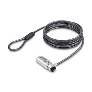 Slim Lock Noble Wedge® Slot Compatible, 5ft (1.5m) Locking Cable, Anti-Theft Security For Laptop/Notebook, Cut-Resistant Steel Cable, Combo