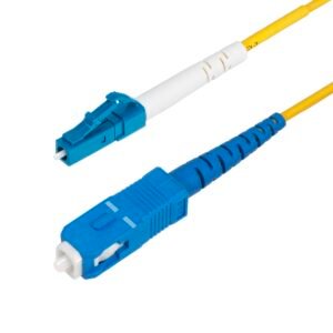 10m (32.8ft) LC to SC (UPC) OS2 Single Mode Simplex Fiber Optic Cable, 9/125µm, 40G/100G, Bend Insensitive, Low Insertion Loss, LSZH Fiber