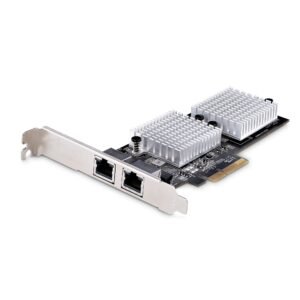 2-Port 10GbE PCIe Network Adapter Card, Network Card for PCs/Servers, Six-Speed PCIe Ethernet Card with Jumbo Frame Support, NIC/LAN