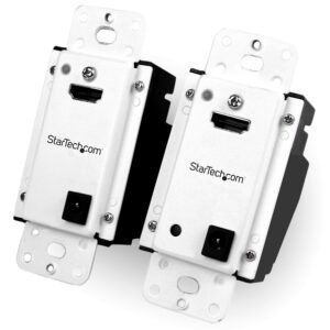 Wall Plate HDMI over CAT5 Extender with Power Over Cable – 1080p – 165ft (50m)