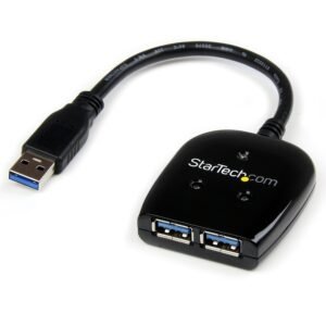 2 Port USB 3.0 Hub - SuperSpeed Compact Black