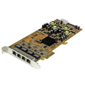 4 Port Gigabit Power over Ethernet PCIe Network Card - PSE / PoE PCI Express NIC - TAA