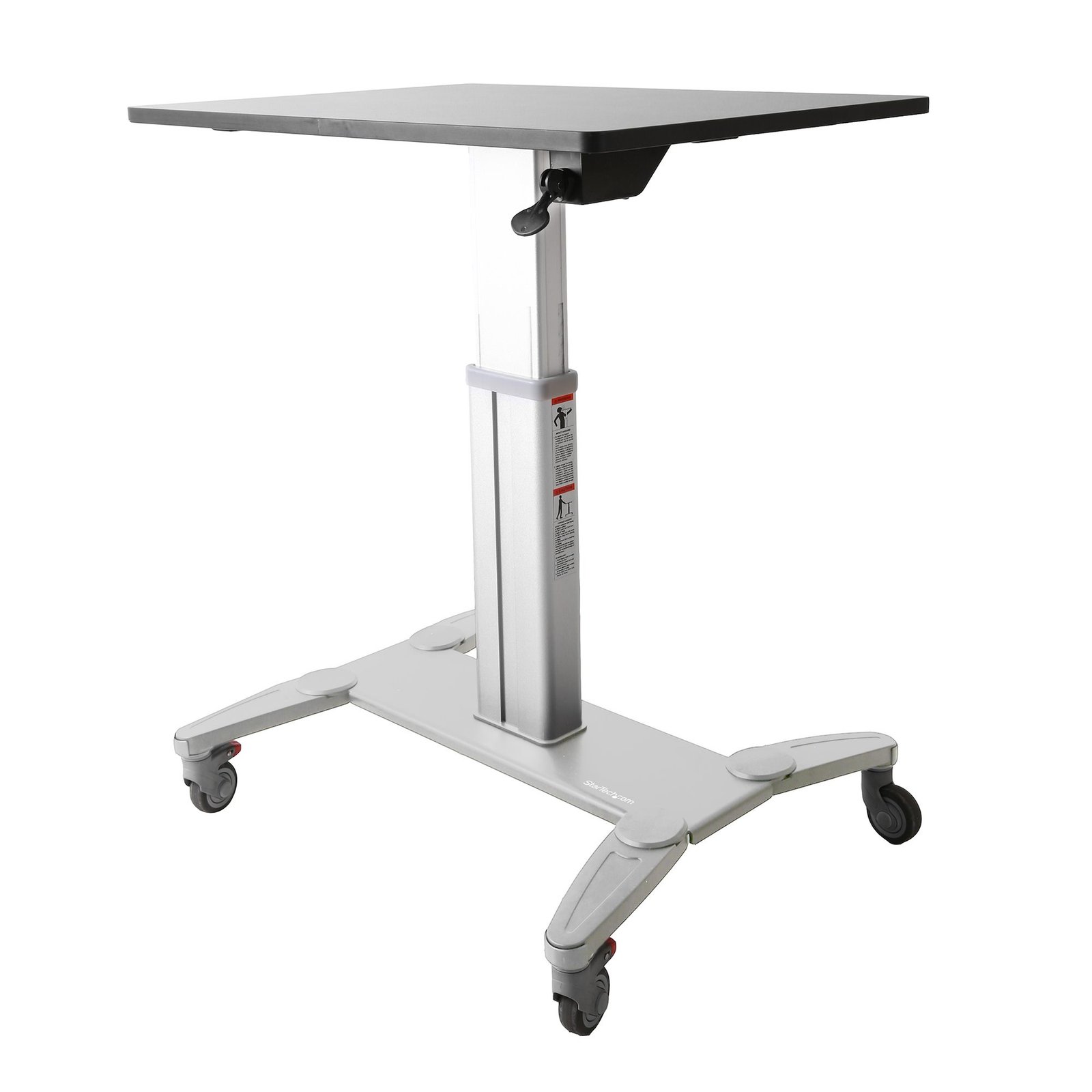 Mobile Standing Desk - Portable Sit Stand Ergonomic Height Adjustable Cart on Wheels - Rolling Computer/Laptop Workstation Table with