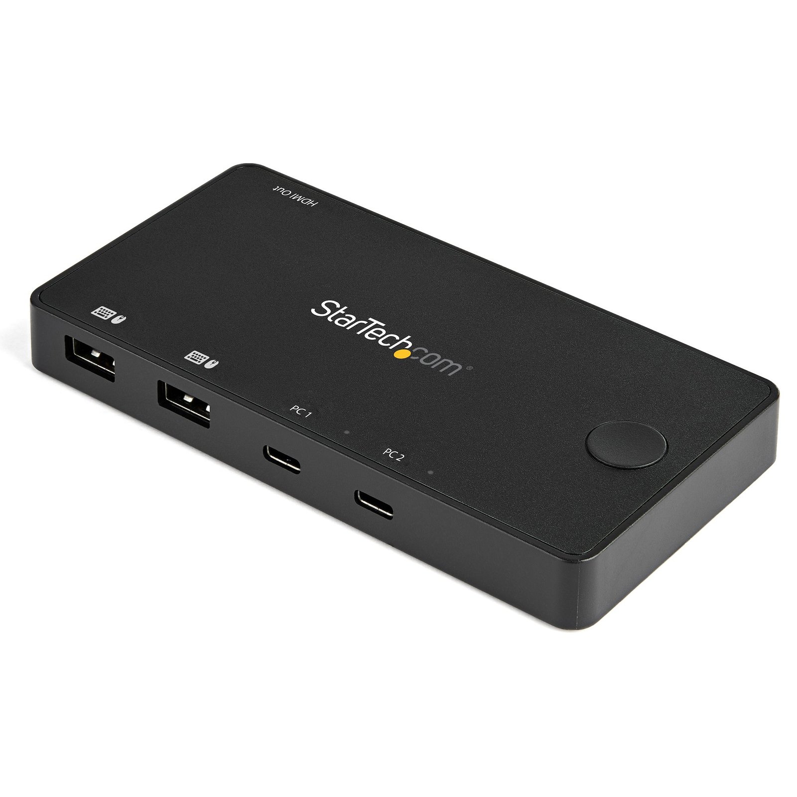 2 Port USB C KVM Switch - 4K 60Hz HDMI - Compact Dual Port UHD USB Type C Desktop Mini KVM Switch with USB C Cables - Bus Powered - MacBook
