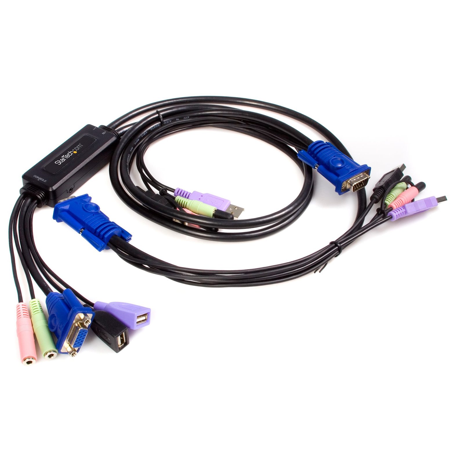 2 Port USB VGA Cable KVM Switch with Audio