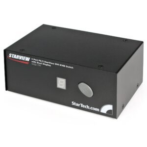 2 Port VGA Dual Monitor KVM Switch with PS/2