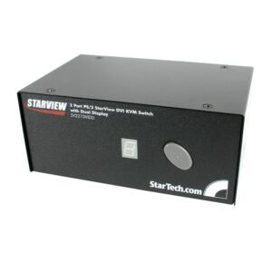 2 Port DVI Dual Monitor KVM Switch with PS/2