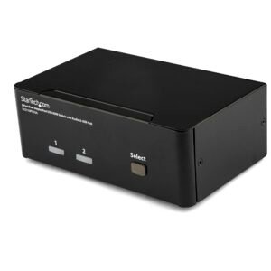 2 Port Dual DisplayPort USB KVM Switch with Audio & USB 2.0 Hub - TAA