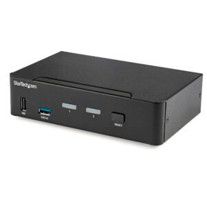 2 Port DisplayPort KVM Switch - 4K 60Hz - Single Display - Dual Port UHD DP 1.2 USB KVM Switch with Integrated USB 3.0 Hub & Audio - Dell