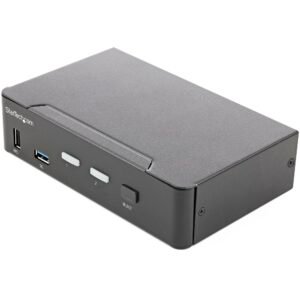 2 Port HDMI KVM Switch - Single Monitor 4K 60Hz Ultra HD HDR - Desktop HDMI 2.0 KVM Switch with 2 Port USB 3.0 Hub (5Gbps) and 4x USB 2.0