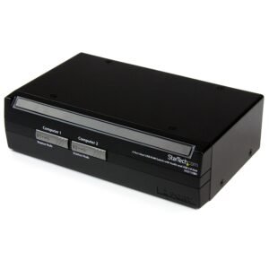 2 Port Steel USB KVM Switch with Audio and USB 2.0 Hub