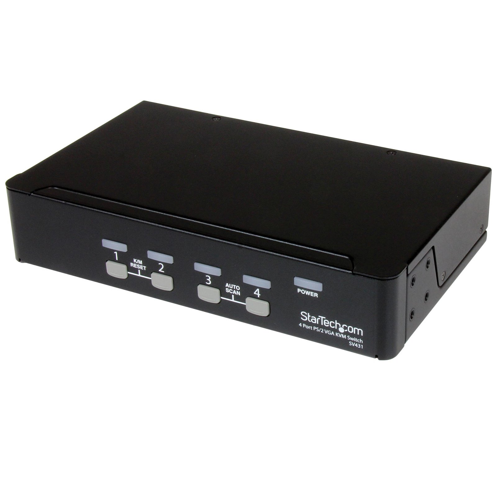 4 Port Black PS/2 KVM Switch