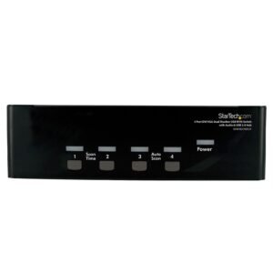 4 Port DVI VGA Dual Monitor KVM Switch USB with Audio & USB 2.0 Hub - TAA