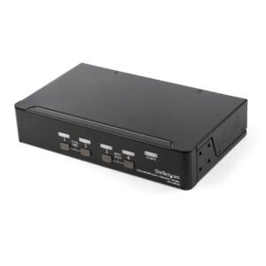 4 Port DisplayPort KVM Switch - 4K 60Hz - Single Display - Dual Port UHD DP 1.2 USB KVM Switch with Integrated USB 2.0 Hub & Audio - Dell
