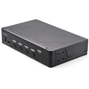4 Port HDMI KVM Switch - Single Monitor 4K 60Hz Ultra HD HDR - Desktop HDMI 2.0 KVM Switch with 2 Port USB 3.0 Hub (5Gbps) and 4x USB 2.0