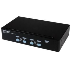 4 Port Rack Mountable USB KVM Switch with Audio & USB 2.0 Hub - TAA