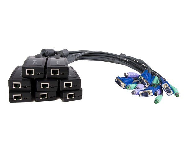 8 Pack PS2 Cat5 Dongle for Single Console IP KVM Switch