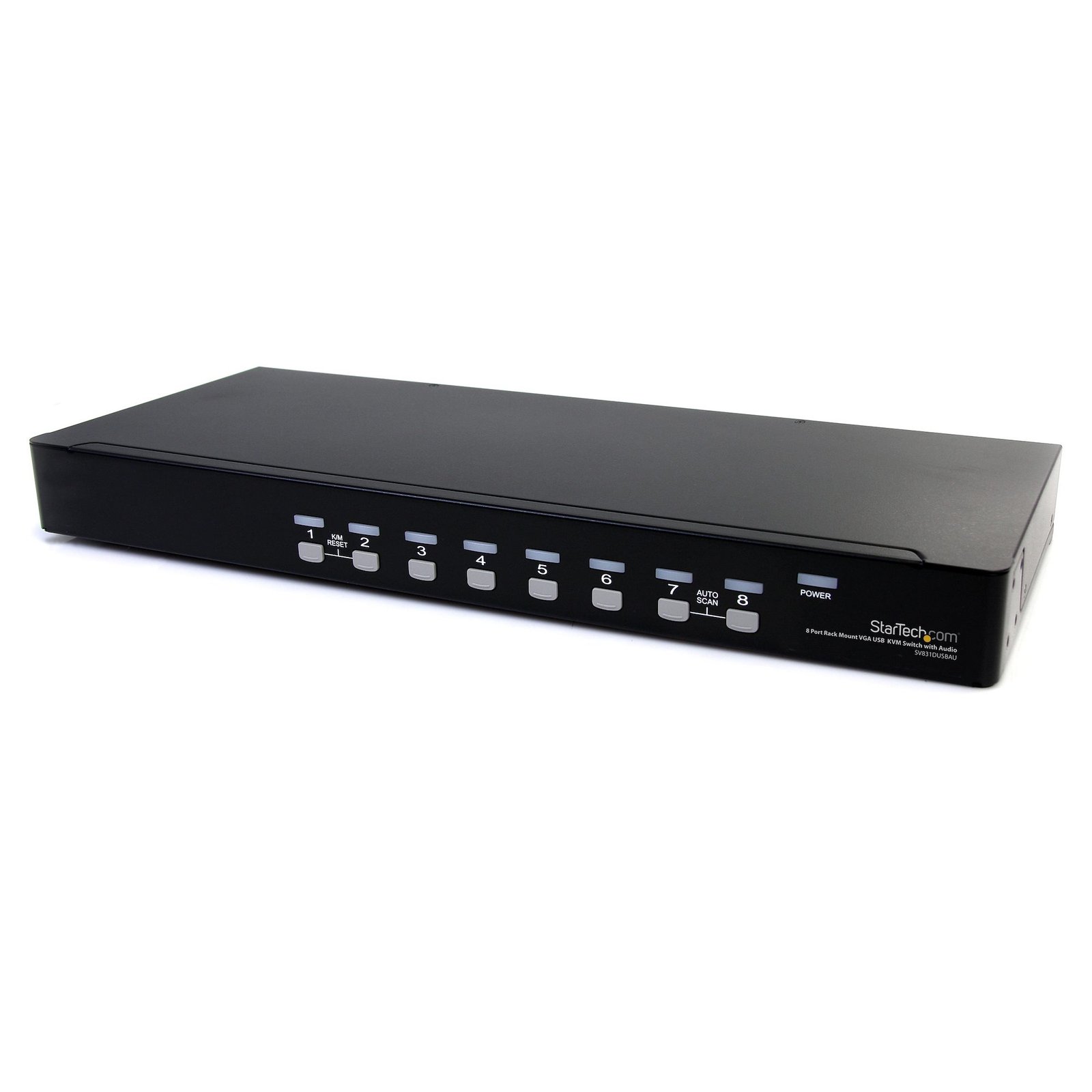 8 Port Rackmount USB VGA KVM Switch w/ Audio (Audio Cables Included) - TAA