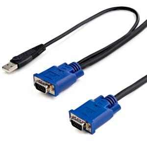 10 ft Ultra Thin USB VGA 2-in-1 KVM Cable