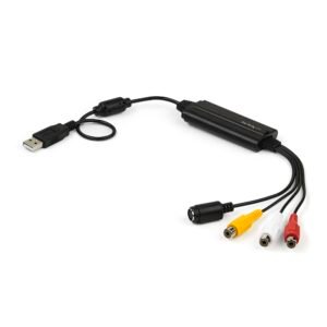 USB Video Capture Adapter Cable - S-Video/Composite to USB 2.0 SD Video Capture Device Cable - TWAIN Support - Analog to Digital Converter