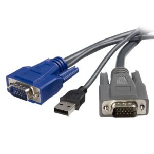 10 ft Ultra-Thin USB VGA 2-in-1 KVM Cable - TAA