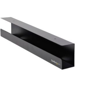 Under Desk Cable Management Tray - Office/Standing Desk Cable Tray Organizer - Desk/Table Mount Holder for Cords/Wire/Power Strip
