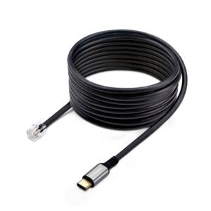 USB-C to RJ9 Adapter for Office Phone Handset or Wired/Wireless Headset, Use Existing Landline Hardware, 6ft/1.8m, For Laptop/Desktop