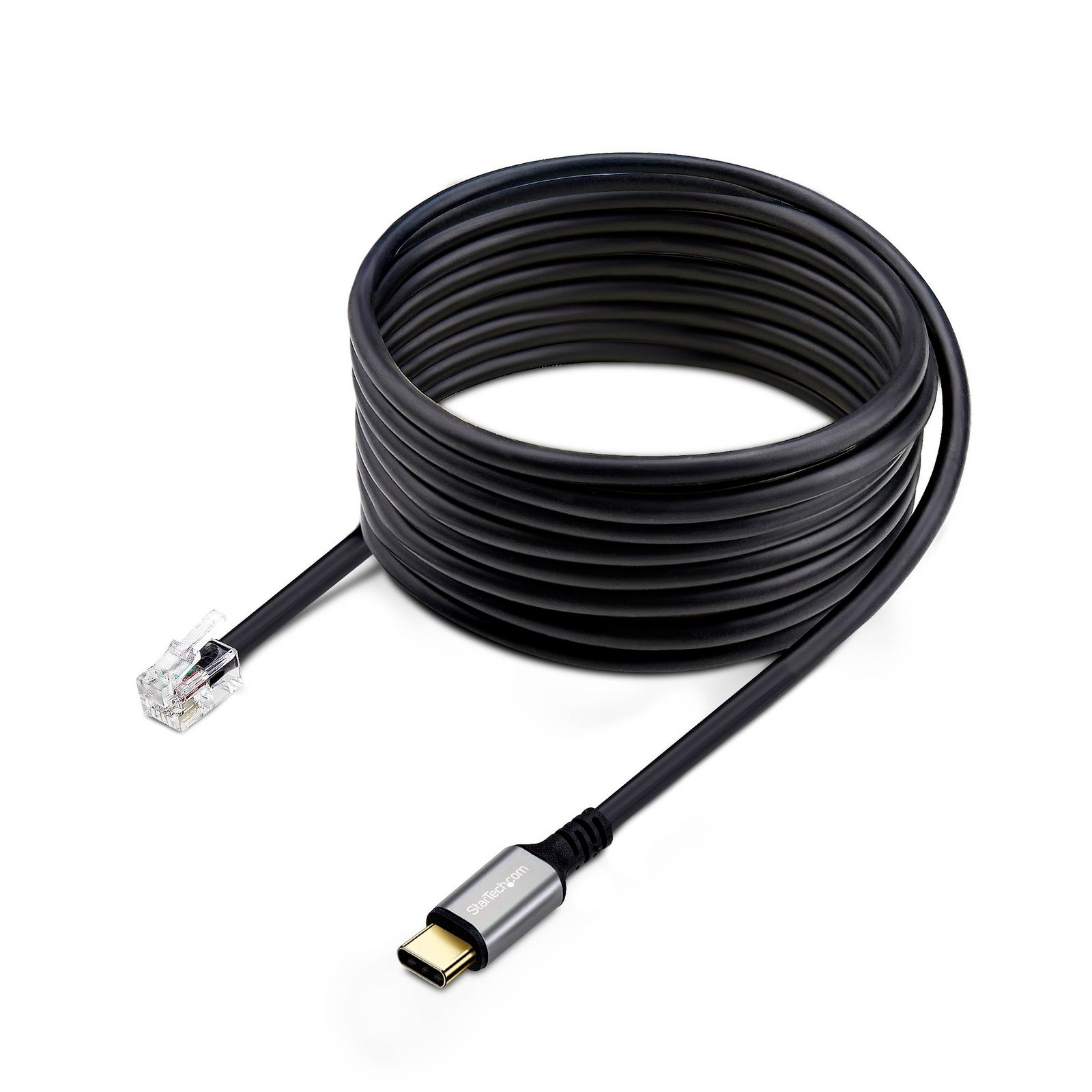 USB-C to RJ9 Adapter for Office Phone Handset or Wired/Wireless Headset, Use Existing Landline Hardware, 6ft/1.8m, For Laptop/Desktop