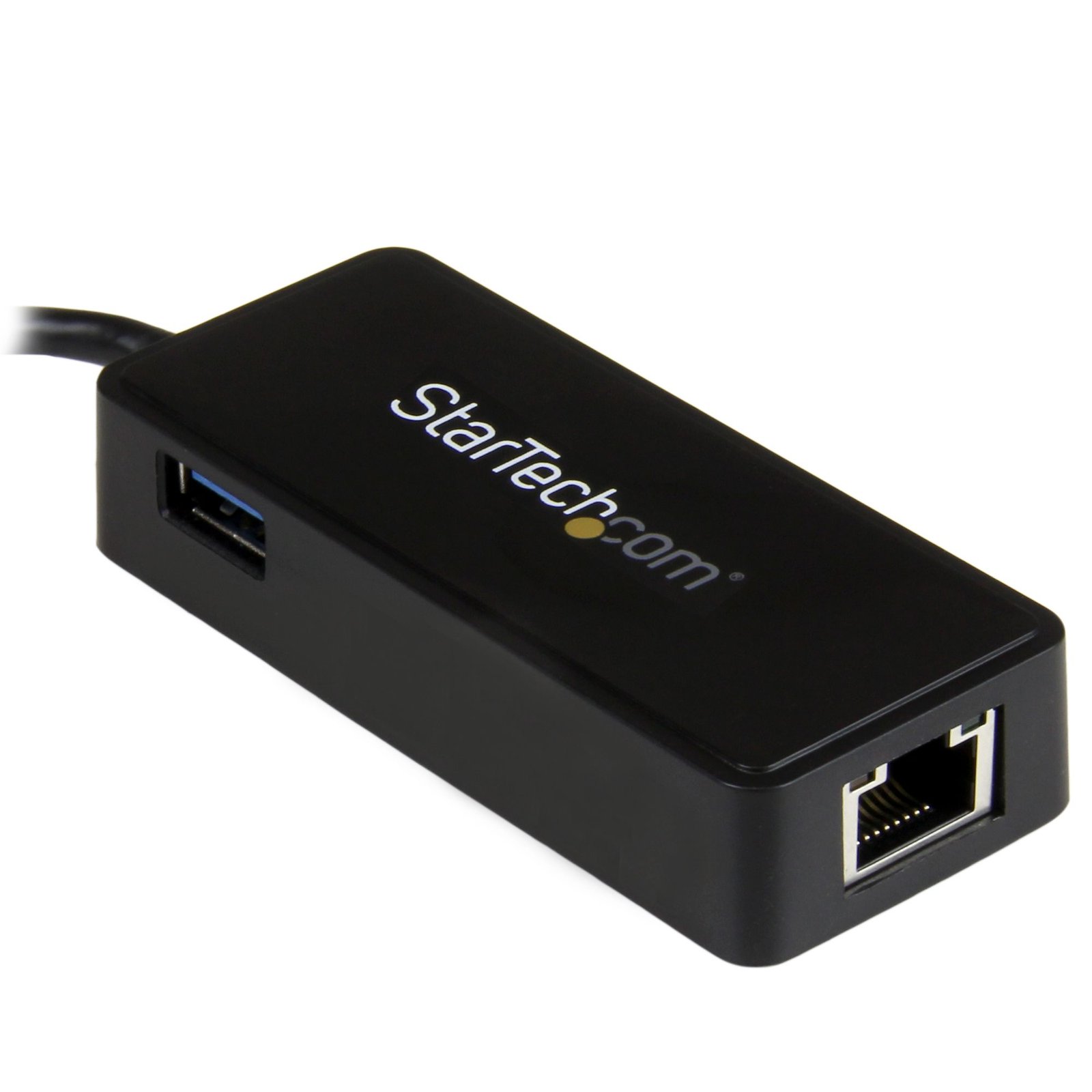 USB-C to Gigabit Network Adapter with Extra USB 3.0 Port - Black - Image 3