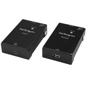 USB 2.0 Extender over Cat5e/Cat6 Cable (RJ45) - Up to 165ft (50m) - High Speed USB Port Extender Adapter Kit - Powered - USB over Ethernet
