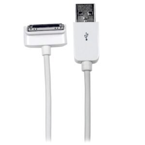 1m (3 ft) Down Angle Apple 30-pin Dock Connector to USB Cable for iPhone / iPod / iPad with Stepped Connector
