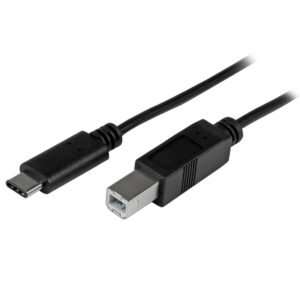 3ft (1m) USB-B to USB-C Cable, Data Cord, USB 2.0, USB-C Data Transfer Cable
