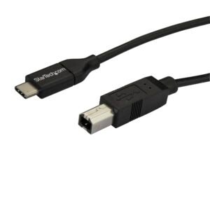 6.6ft (2m) USB-B to USB-C Cable, Data Cord, USB 2.0, USB-C Data Transfer Cable