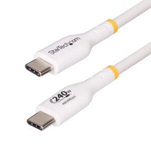 10ft White USB-C Charging Cable, USB-IF Certified USB C Cable, 240W PD EPR, USB 2.0 Type-C Laptop Charger Cord, USB-C Data Transfer Cable