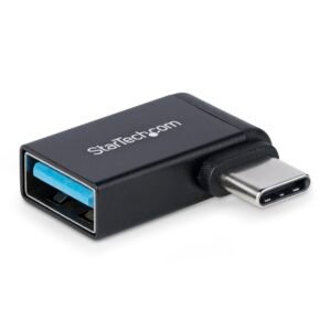USB-C to USB-A Adapter, Right-Angled, USB 5Gbps, 3A, USB-C Male to USB-A Female Converter, Durable Metal Housing - Thunderbolt Compatible