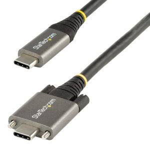 3ft (1m) USB-C Cable, Side Screw Locking, USB 10Gbps, 100W (5A) Power Delivery, 8K 60Hz / 4K 144Hz DP Alt Mode, USB-IF Certified