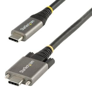 20in (50cm) USB-C Cable, Side Screw Locking, USB 10Gbps, 100W (5A) Power Delivery, 8K 60Hz / 4K 144Hz DP Alt Mode - Thunderbolt Compatible