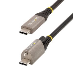 50cm (20in) USB-C Cable, Top Screw Locking, USB 10Gbps, 100W (5A) Power Delivery, 8K 60Hz / 4K 144Hz DP Alt Mode - Thunderbolt Compatible