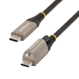 3ft (1m) USB-C Cable, Top Screw Locking, USB 10Gbps, 100W (5A) Power Delivery, 8K 60Hz / 4K 144Hz DP Alt Mode, USB-IF Certified