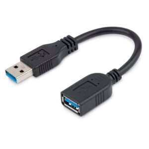 USB 3.0 (5Gbps) A-to-A Extension Cable - M/F - 6 in, Black