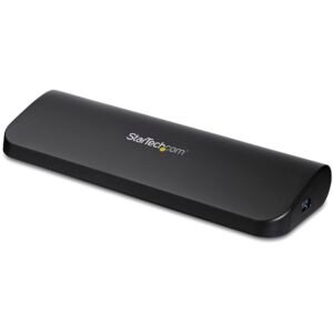 Dual Monitor USB 3.0 Laptop Docking Station with HDMI/DVI/VGA, 3x USB-A Hub, GbE, Audio, Universal Type-A Dock for Windows/macOS/ChromeOS
