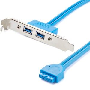 2 Port USB 3.0 (5Gbps) A Female Slot Plate Adapter