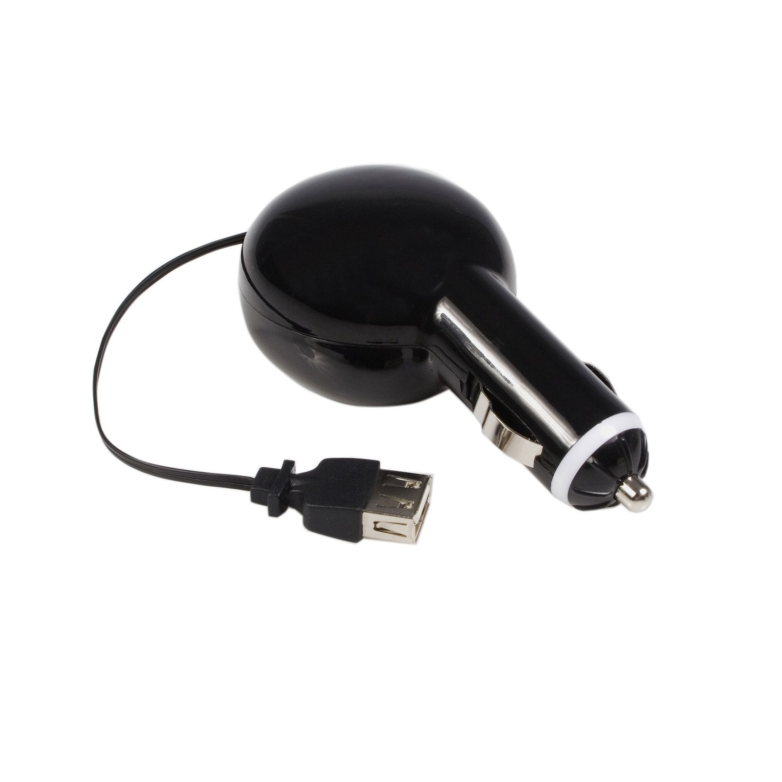2.5 ft USB A Female Retractable Car Charger Adapter