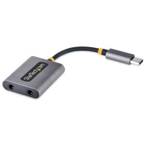 USB-C Headphone Splitter, USB Type C Dual Headset Adapter w/Mic Input, USB C to 3.5mm Audio Adapter/Earphone Dongle, USB C to Audio