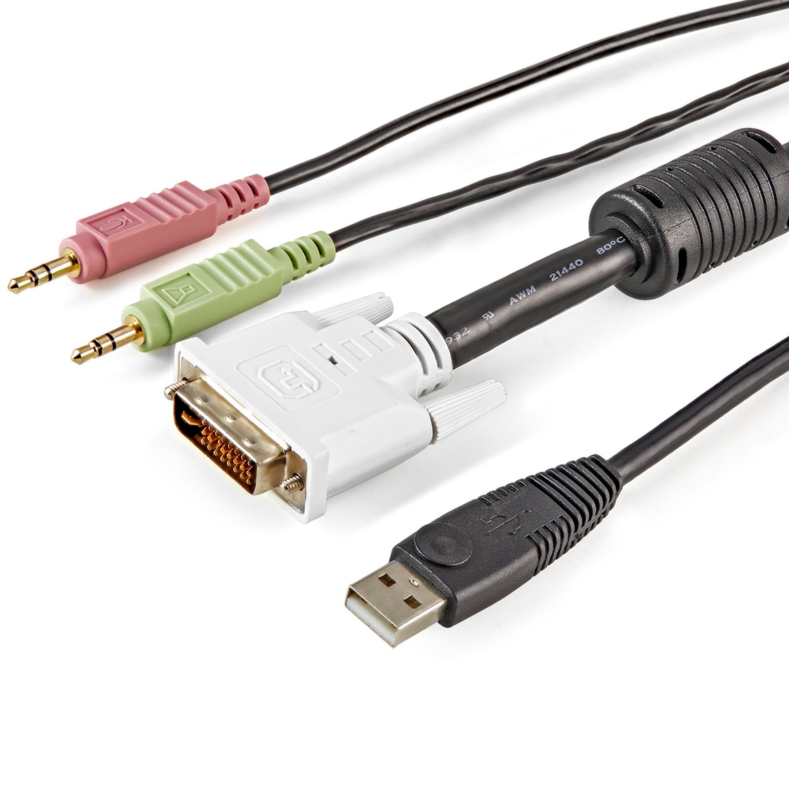 10 ft 4-in-1 USB DVI KVM Cable with Audio and Microphone - Image 3