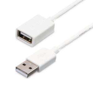 1m White USB 2.0 Extension Cable A to A - M/F