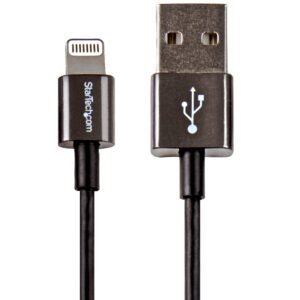 1 m (3 ft.) USB to Lightning Cable - iPhone iPad / iPod / Charger Cable - Lightning to USB Cable - Apple MFi Certified - Metal - Black