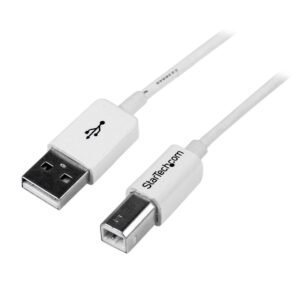 1m White USB 2.0 A to B Cable - M/M
