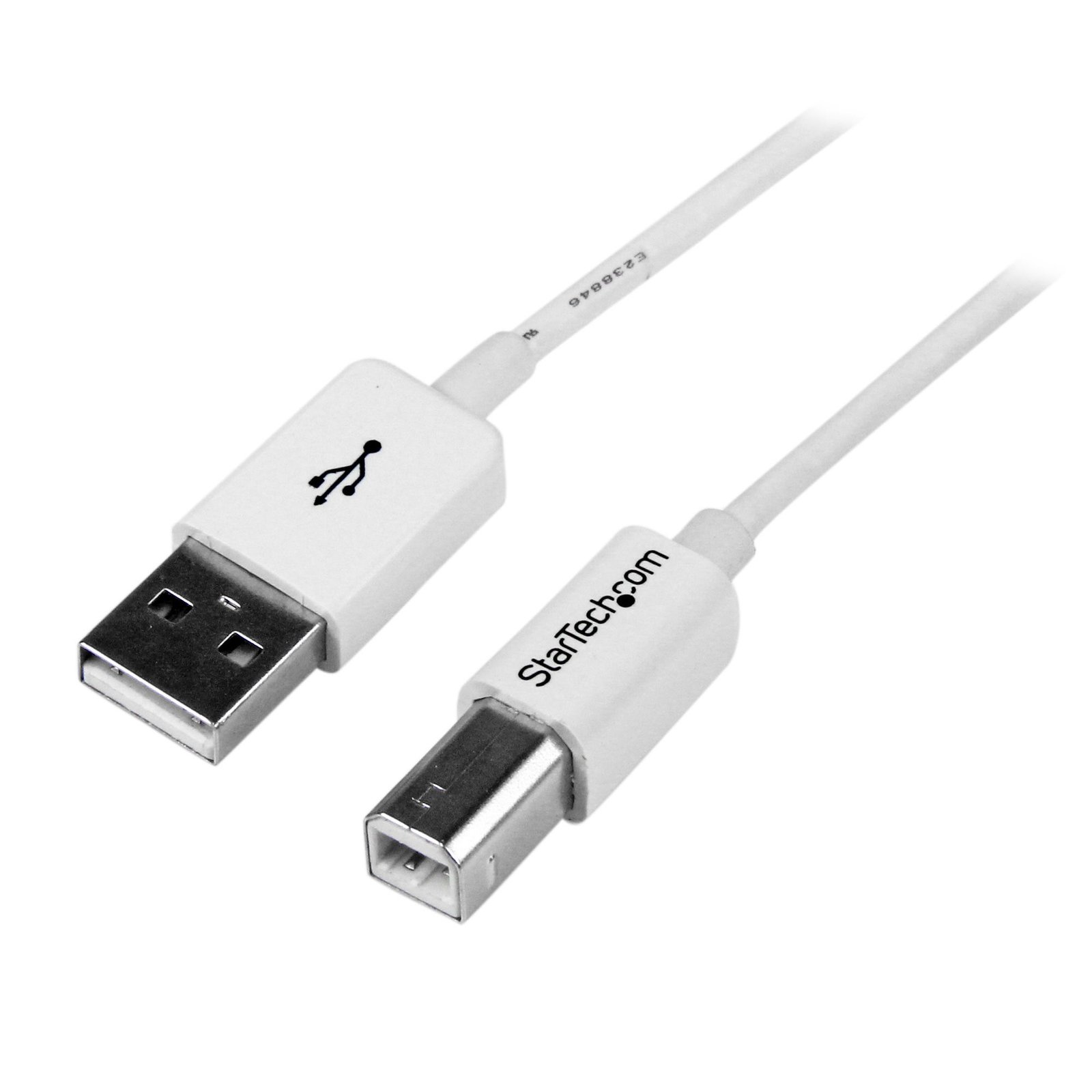 1m White USB 2.0 A to B Cable - M/M