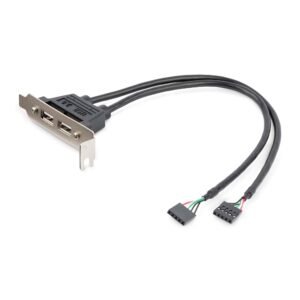 2 Port USB A Female Low Profile Slot Plate Adapter